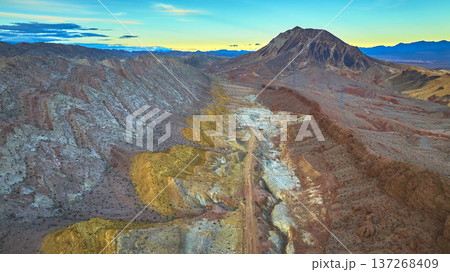 Aerial Lava Butte Mountain Dramatic Desert Landscape Near Las Vegas Nevada Aerial Lava Butte Mountain Dramatic Desert Landscape Near Las Vegas Nevada 137268409