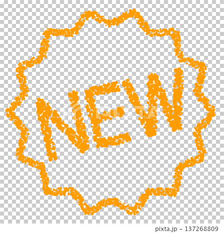 クレヨン素材 手描きのスタンプ風文字 NEW クレヨン素材 手描きのスタンプ風文字 NEW 137268809