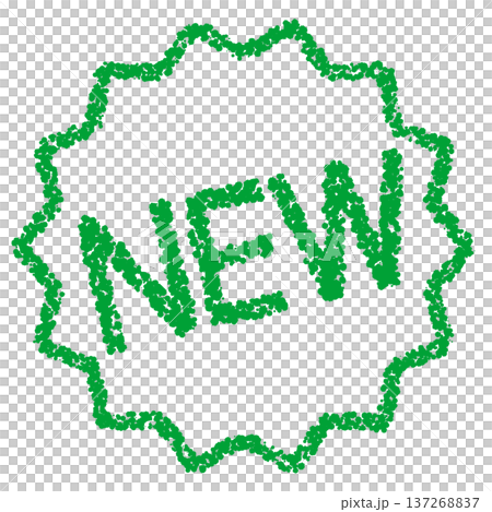 クレヨン素材　手描きのスタンプ風文字　NEW 137268837