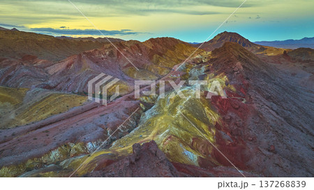 Aerial Colorful Lava Butte Ridges and Desert Landscape Nevada Aerial Colorful Lava Butte Ridges and Desert Landscape Nevada 137268839