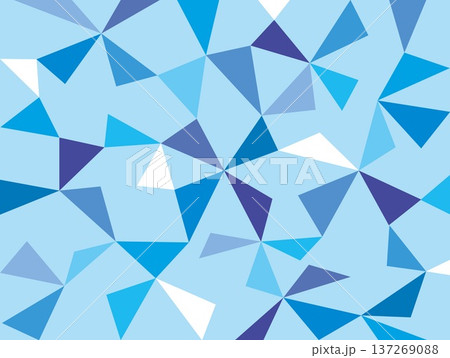 幾何学模様　三角形　ブルー 137269088