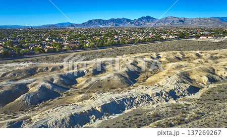 Aerial Floyd Lamb Park Desert Landscape Suburban Neighborhood Las Vegas 137269267