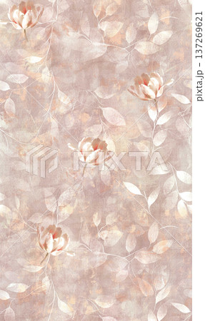 Dreamy Pastel Watercolor Floral Blossom Garden Landscape Elegant Phone Wallpapers 137269621