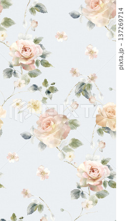 Dreamy Pastel Watercolor Floral Blossom Garden Landscape Elegant Phone Wallpapers 137269714