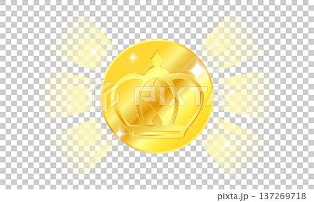帶有皇冠標記的金幣插圖 137269718