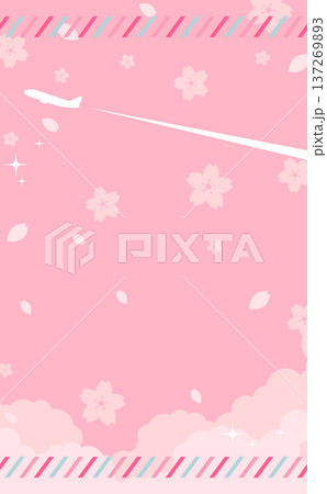 春旅セールのかわいい背景テンプレート2_縦 137269893