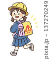 交通安全のランドセルをかついだ小学生のイラスト 137270249