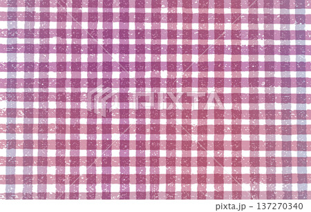 かすれ加工のギンガムチェック背景 紫のグラデーション 137270340