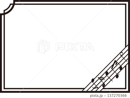 楽譜のシンプルなフレーム・横長 137270366