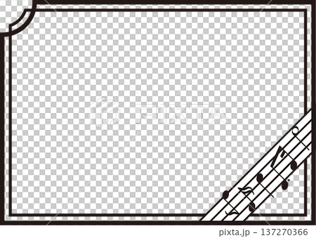 楽譜のシンプルなフレーム・横長 137270366