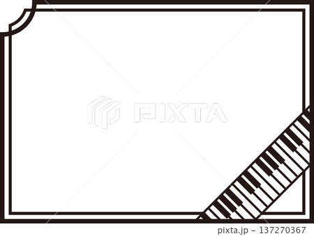 鍵盤のシンプルなフレーム・横長 137270367