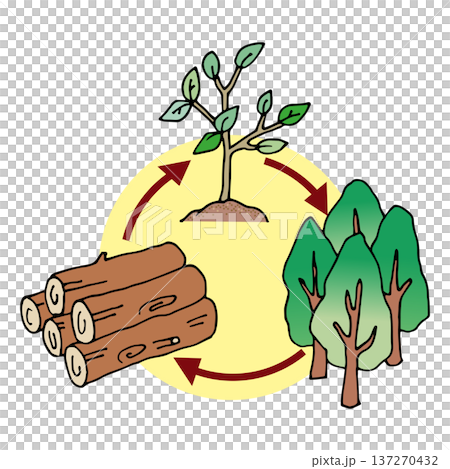 森林資源の循環・持続可能なサイクル 137270432