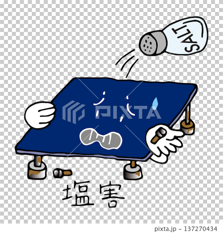 海風の塩害で劣化した太陽光発電設備 137270434