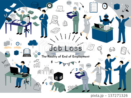 職を失う会社員 職を失う会社員 137271326