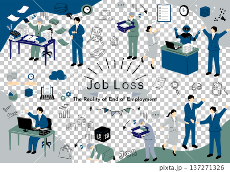 職を失う会社員 職を失う会社員 137271326
