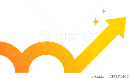 ホップステップジャンプで進む矢印　背景素材 137271466