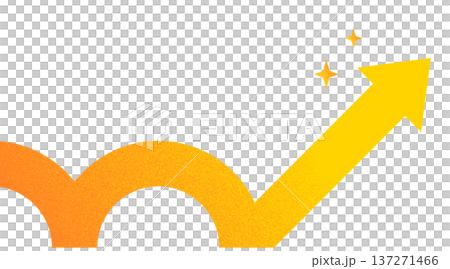 ホップステップジャンプで進む矢印　背景素材 137271466