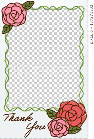 粉紅色玫瑰留言卡裝飾框 137271832