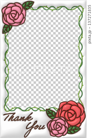 Plump Rose Message Card with Decoration Frame, Pink 137271835