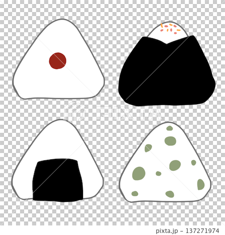 Set of rice balls illustration Set of rice balls illustration 137271974