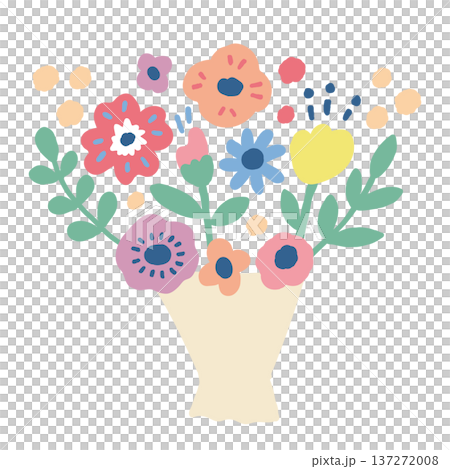 北欧風の花束イラスト 北欧風の花束イラスト 137272008