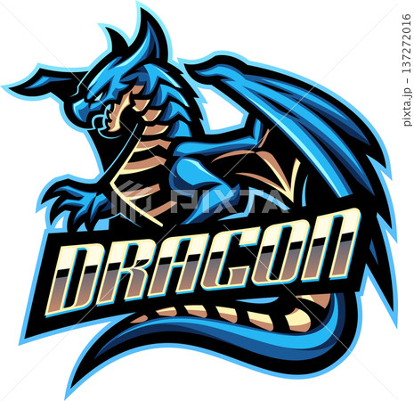 Dragon esport mascot logo design 137272016