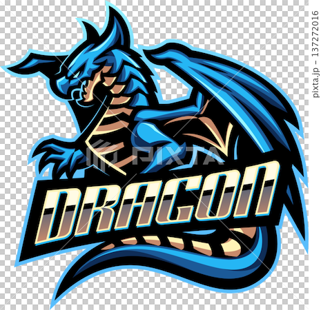Dragon esport mascot logo design 137272016
