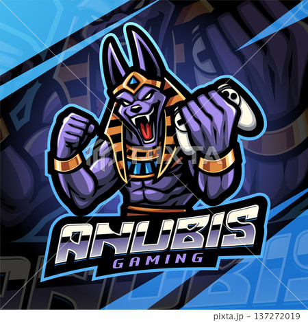 Anubis gaming esport mascot logo design 137272019