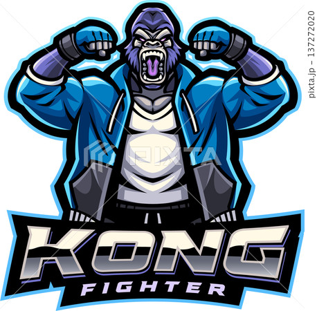 Kong fighter esport mascot logo design 137272020