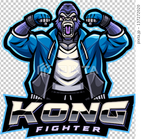 Kong fighter esport mascot logo design 137272020