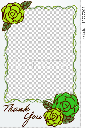 Rose message card decoration frame green yellow-green Rose message card decoration frame green yellow-green 137272054