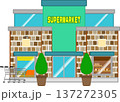 シンプルなスーパー店舗のイラスト 137272305