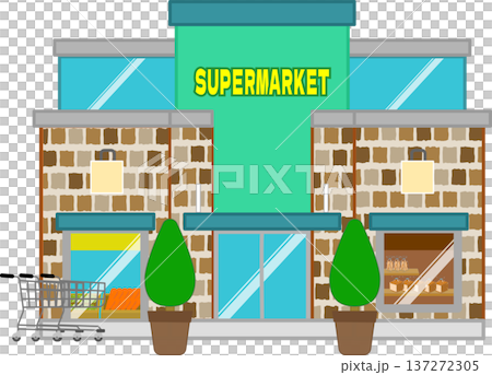 簡單的超市商店插圖 137272305