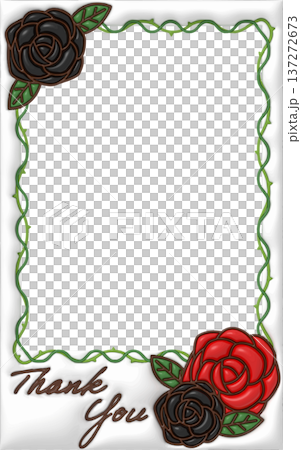 玫瑰留言卡,豐滿裝飾相框,紅黑配色 玫瑰留言卡,豐滿裝飾相框,紅黑配色 137272673