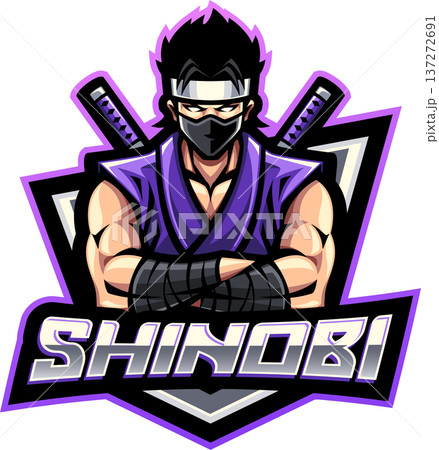 Shinobi esport mascot logo design 137272691