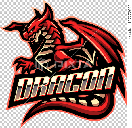 Dragon esport mascot logo design 137272693