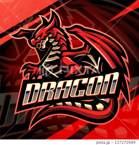 Dragon esport mascot logo design 137272694