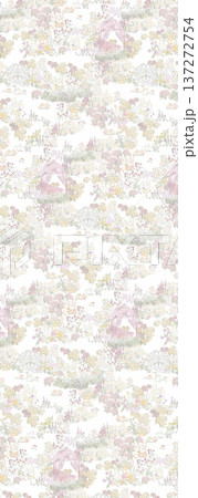 watercolor painting of leaf and flowers 137272754
