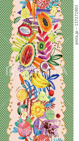 watercolor painting of leaf and flowers watercolor painting of leaf and flowers 137272801