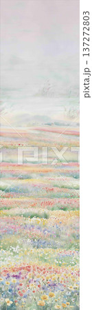 watercolor painting of leaf and flowers watercolor painting of leaf and flowers 137272803