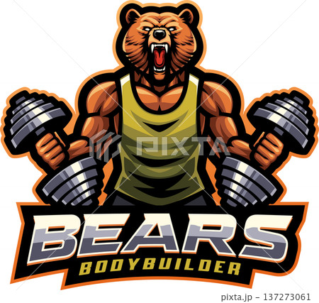 Bear bodybuilder esport mascot logo design 137273061