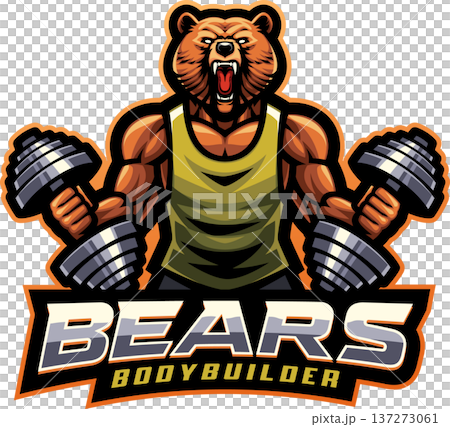 Bear bodybuilder esport mascot logo design 137273061