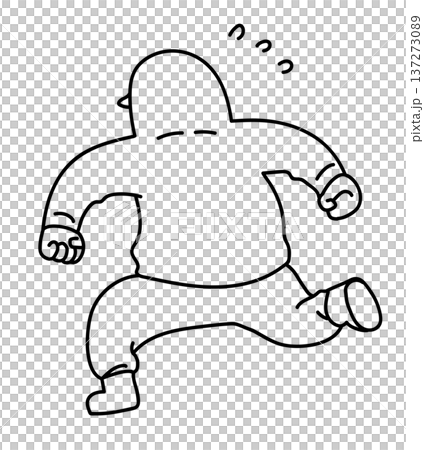 A criminal fleeing in a panic_Line drawing 137273089