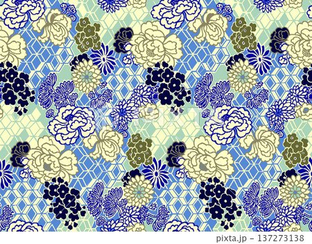 vintage style of tapestry flowers fabric pattern vintage style of tapestry flowers fabric pattern 137273138