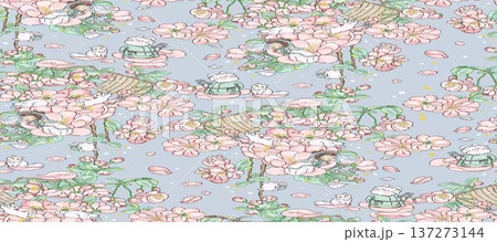 vintage style of tapestry flowers fabric pattern 137273144