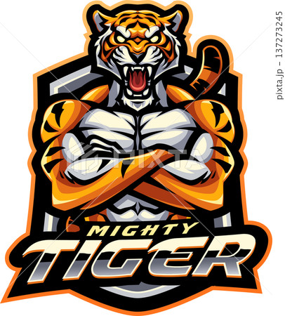 Mighty tiger esport mascot logo design 137273245