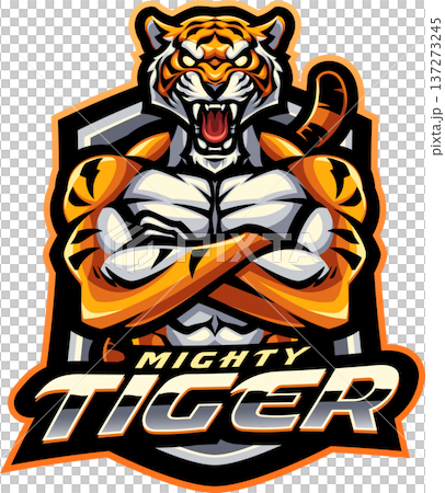 Mighty tiger esport mascot logo design 137273245