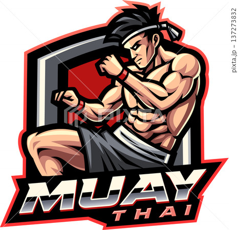 Muay thai esport mascot logo design Muay thai esport mascot logo design 137273832
