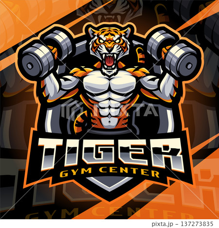 Tiger gym center esport mascot logo design Tiger gym center esport mascot logo design 137273835