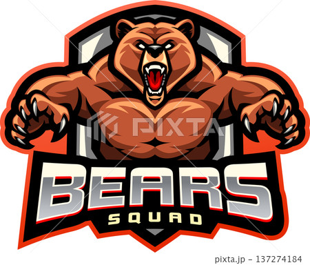 Bears squad esport mascot logo design 137274184